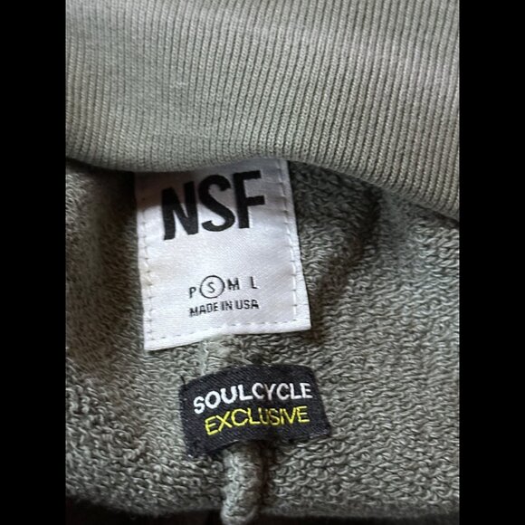 NSF x Soul Cycle Joggers Small Womens Sage Green Lace Up Mid Rise Distressed - Picture 7 of 8
